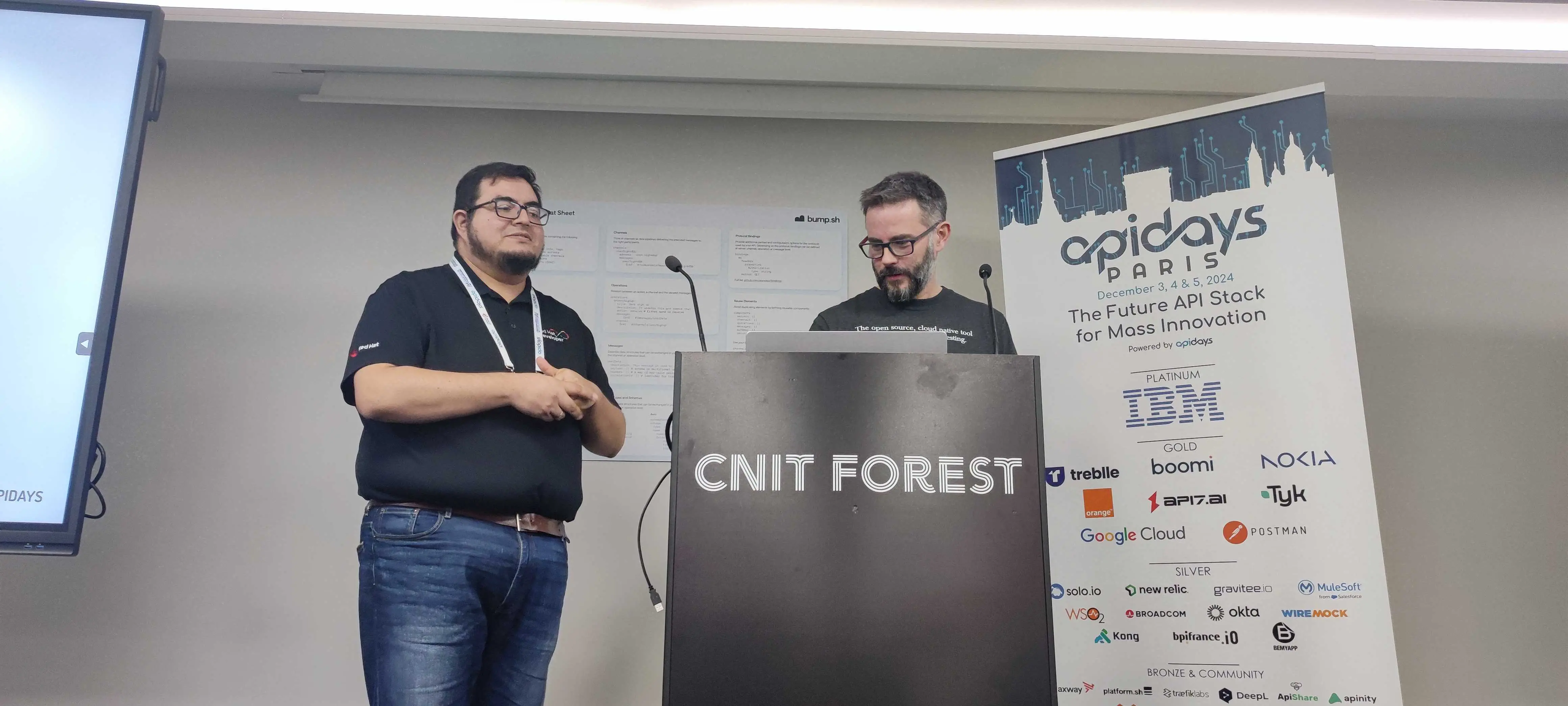 Laurent and Hugo presenting From Nightmares to Sweet Dreams: Conquering AsyncAPI Testing!.